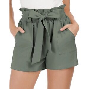 GRACE KARIN Women Bowknot Tie Waist Summer Casual Shorts with Pockets Size Large